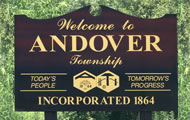 welcome to andover sign, photo courtesy of Bob Smith  click to return to front page